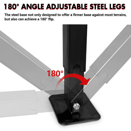 X-BULL 4x 440mm Drop Down Corner Legs W/Handle Steel Base Caravan Stabilizer Black.