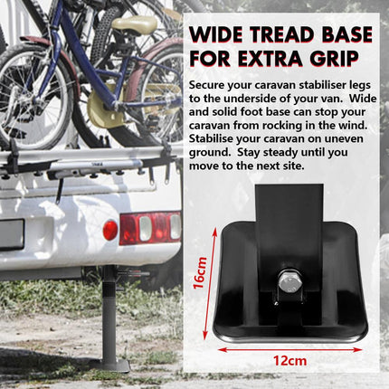 X-BULL 4x 440mm Drop Down Corner Legs W/Handle Steel Base Caravan Stabilizer Black.