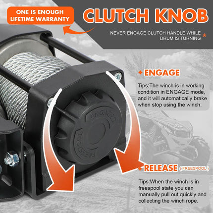 Electric Winch 4500LBS Winch Steel Cable Trailer Towing Remote ATV Winch UTV Winch 4WD.