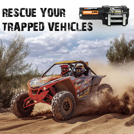 Electric Winch 4500LBS Winch Steel Cable Trailer Towing Remote ATV Winch UTV Winch 4WD.