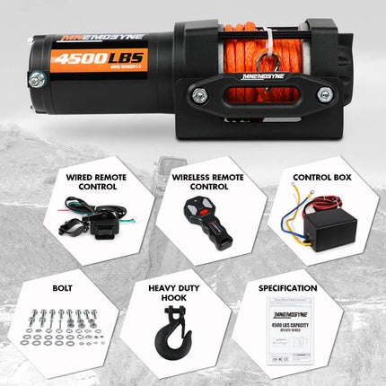 Electric Winch 4500lb Winch Synthetic Rope Wireless Towing Trailer ATV UTV.