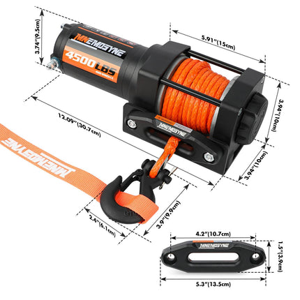 Electric Winch 4500lb Winch Synthetic Rope Wireless Towing Trailer ATV UTV.