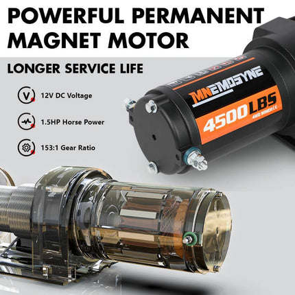 Electric Winch 4500lb Winch Synthetic Rope Wireless Towing Trailer ATV UTV.