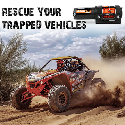 Electric Winch 4500lbs Winch Synthetic Rope Wireless Towing Trailer ATV Winch UTV Winch 4WD.