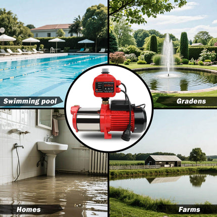 ETOSHA 2000W Garden Water Pump High Pressure 4-Stage Tank Irrigation Water Pump.