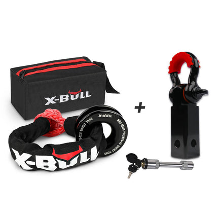 X-BULL Soft Shackle Synthetic Rope Recovery Snatch Ring /Recovery Hitch Receiver.