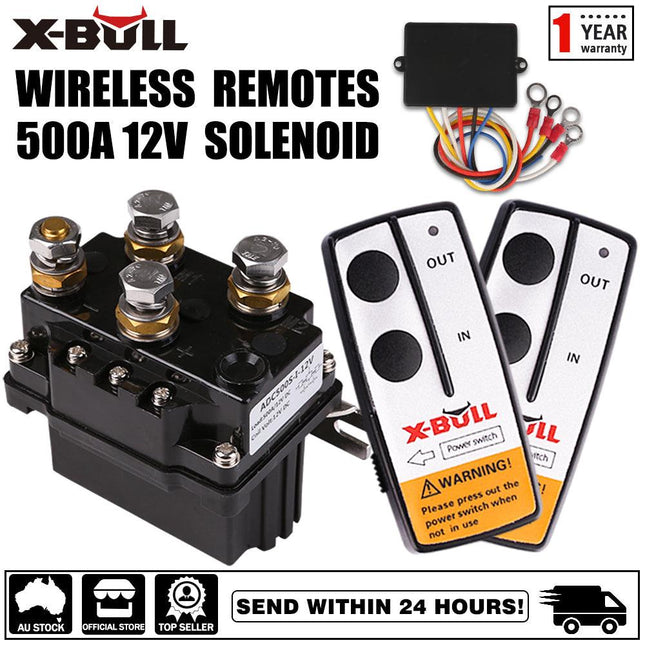 X-BULL Winch Solenoid Relay 12V 500A Winch Controller Twin Wireless Remote4WD4x4.
