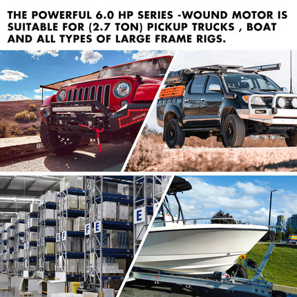 X-BULL 12000LBS Electric Winch 12V 4x4 synthetic rope 4WD Car with winch mounting plate.