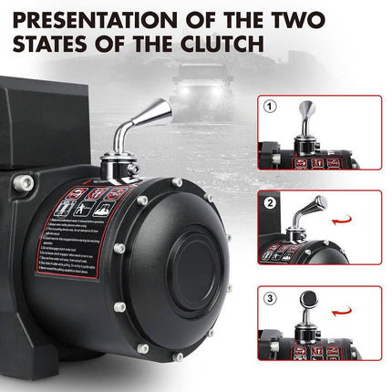 X-BULL 12V Electric Winch 12000LBS synthetic rope 4wd Jeep with winch cover.