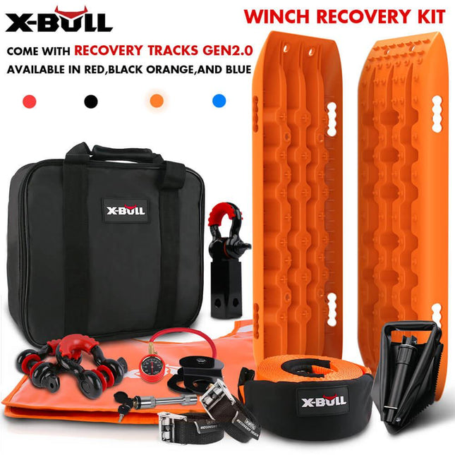 X-BULL Winch Recovery Kit Snatch Strap Off Road 4WD with Recovery Tracks Boards Gen 2.0.