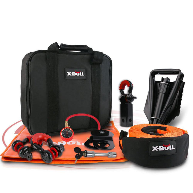 X-BULL Winch Recovery Kit 11PCS 4WD 4x4 Pack Off Road Snatch Strap Essential.