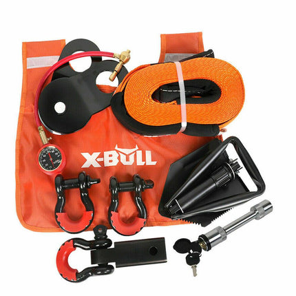 X-BULL Winch Recovery Kit 11PCS 4WD 4x4 Pack Off Road Snatch Strap Essential.