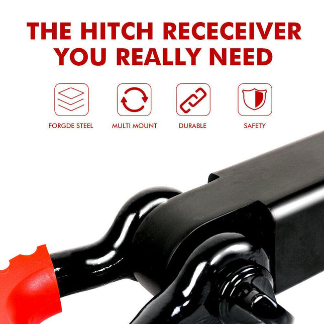 X-BULL Hitch Receiver 5T Recovery Receiver with Bow Shackle Tow Bar Off Road 4WD.