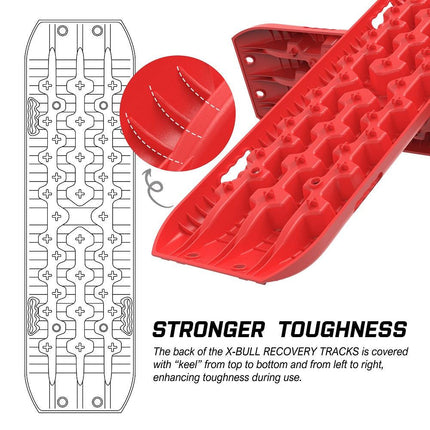 X-BULL Recovery tracks Sand tracks 2pcs 10T Sand / Snow / Mud 4WD Gen 3.0 - Red.
