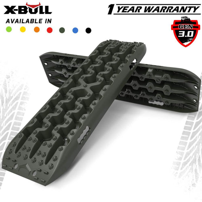 X-BULL Recovery tracks / Sand tracks / Mud tracks / Off Road 4WD 4x4 Car 2pcs Gen 3.0 - Olive.
