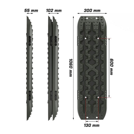 X-BULL Recovery tracks / Sand tracks / Mud tracks / Off Road 4WD 4x4 Car 2pcs Gen 3.0 - Olive.