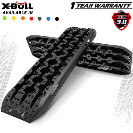 X-BULL Recovery tracks / Sand tracks / Mud tracks / Off Road 4WD 4x4 Car 2pcs Gen 3.0 - Black.