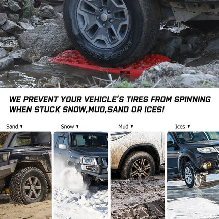 X-BULL Recovery tracks / Sand tracks / Mud tracks / Off Road 4WD 4x4 Car 2pcs Gen 3.0 - Black.