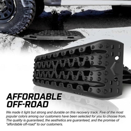 X-BULL Recovery tracks / Sand tracks / Mud tracks / Off Road 4WD 4x4 Car 2pcs Gen 3.0 - Black.