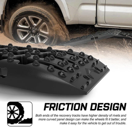 X-BULL Recovery tracks / Sand tracks / Mud tracks / Off Road 4WD 4x4 Car 2pcs Gen 3.0 - Black.
