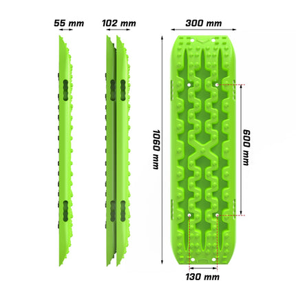 X-BULL Recovery tracks Sand tracks 2 Pairs Sand / Snow / Mud 10T 4WD Gen 3.0 - Green.