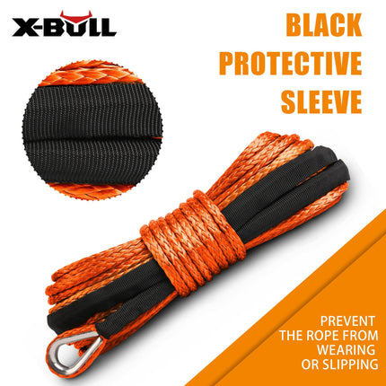 X-BULL Dyneema Synthetic Rope Winch Cable SK75 5.5MM x 13M Car Tow Recovery Strap.
