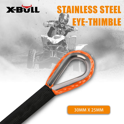 X-BULL Dyneema Synthetic Rope Winch Cable SK75 5.5MM x 13M Car Tow Recovery Strap.