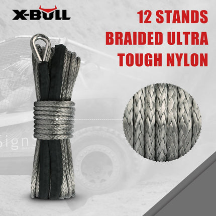 X-BULL Synthetic Dyneem Rope 5.5MM x 13M SK75 Car Tow Recovery Winch Cable Line.