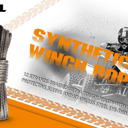 X-BULL Winch Rope 5.5mm x 13m Dyneema Synthetic Rope Tow Recovery Offroad 4wd4x4.