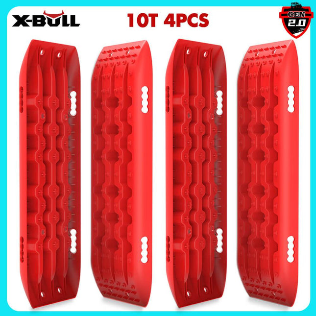 X-BULL Recovery tracks 10T Sand Mud Snow 2 pairs Offroad 4WD 4x4 2pc 91cm Gen 2.0 - red.