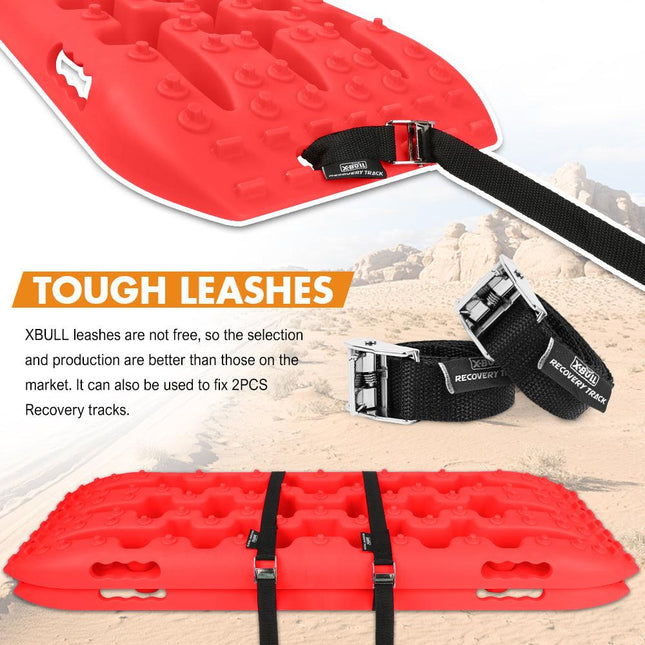 X-BULL Recovery tracks Sand Trucks Offroad With 4PCS Mounting Pins 4WD Gen 2.0- red.