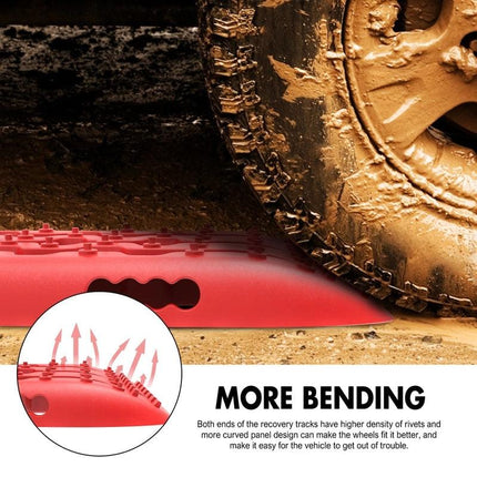 X-BULL Recovery tracks Sand Trucks Offroad With 4PCS Mounting Pins 4WD Gen 2.0- red.