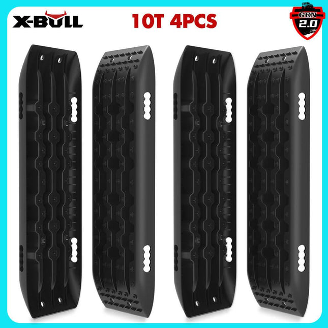 X-BULL Recovery Tracks Sand Track Mud Snow 2 pairs Gen 2.0 Accessory 4WD 4X4 - Black.