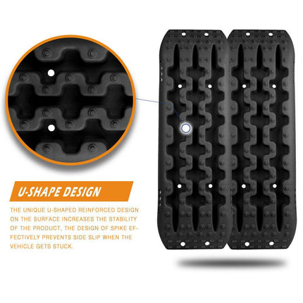 X-BULL Recovery tracks Sand Trucks Offroad With 4PCS Mounting Pins 4WDGen 2.0 - Black.
