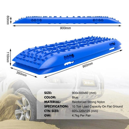 X-BULL Recovery tracks Sand Trucks Offroad With 4PCS Mounting Pins 4WDGen 2.0 - blue.