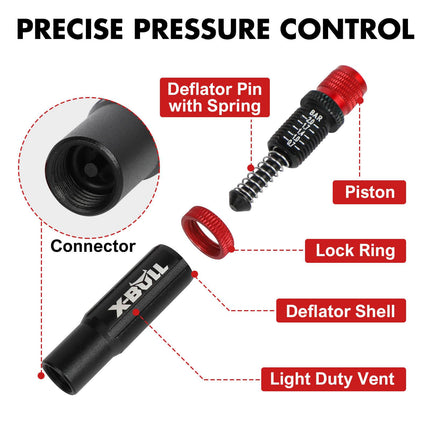X-BULL 4PCS Tyre Deflators Air Quick Deflator Adjustable 10~30 PSI Tire Valve.
