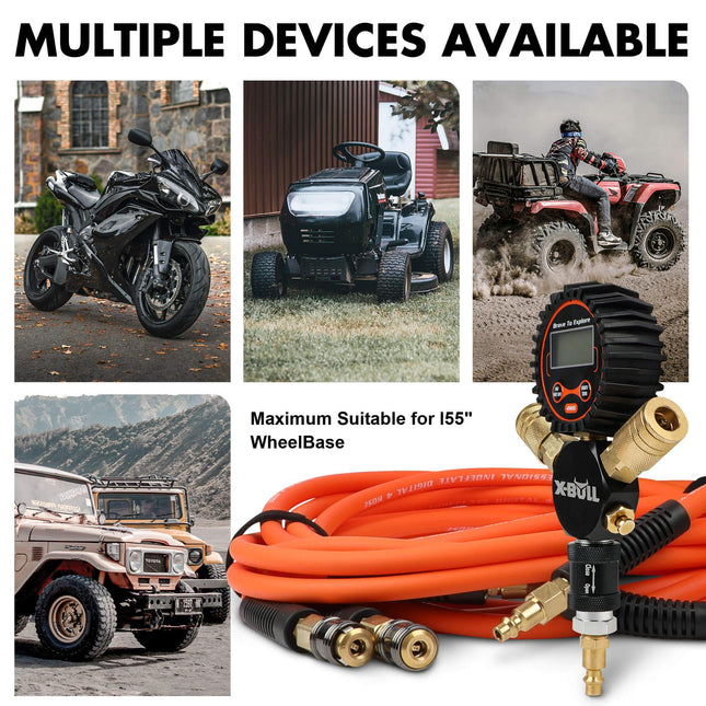X-BULL Indeflate Digital 4 Hose 4 Tire Inflation Deflation System Equalizer.