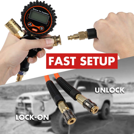 X-BULL Indeflate Digital 4 Hose 4 Tire Inflation Deflation System Equalizer.