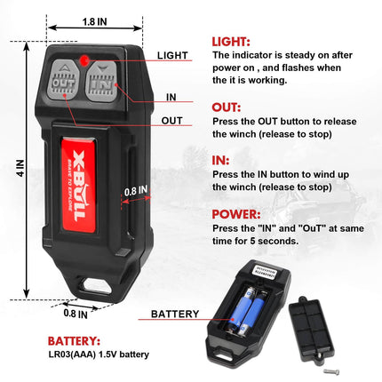 X-BULL 12V Winch Remote Control Twin Handset Easy to Install Upgrade Remotes.