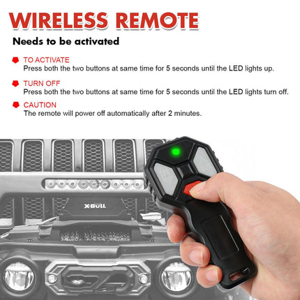 X-BULL 2x Wireless Winch Remote Control 12 Volt Handset Switch 150ft 4WD.
