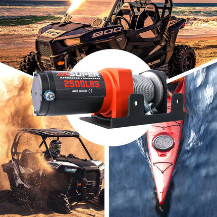ZESUPER Electric Winch 2500LBS/1134KG 12V 15.2M Steel Cable ATV UTV 4WD 4X4 Boat.