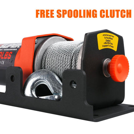 ZESUPER Electric Winch 2500LBS/1134KG 12V 15.2M Steel Cable ATV UTV 4WD 4X4 Boat.