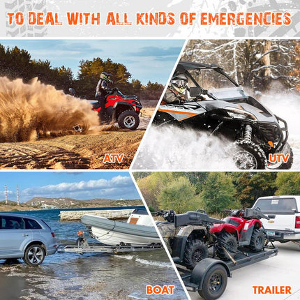ZESUPER 12V Electric Winch 4500lb Synthetic Rope Boat Winch ATV Winch Trailer Winch 4WD.