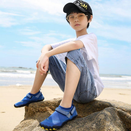 Kids Water Shoes Barefoot Quick Dry Aqua Sports Shoes Boys Girls - Klein Blue Size Bigkid US4 = EU36.