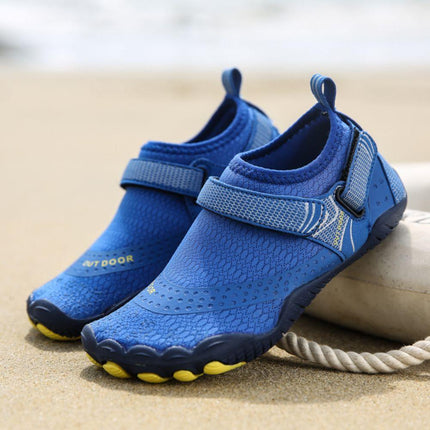 Kids Water Shoes Barefoot Quick Dry Aqua Sports Shoes Boys Girls - Klein Blue Size Bigkid US4 = EU36.