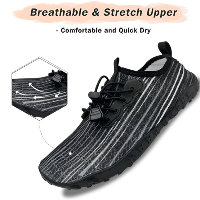 Water Shoes for Men and Women Soft Breathable Slip-on Aqua Shoes Aqua Socks for Swim Beach Pool Surf Yoga (Black Size US 9.5).