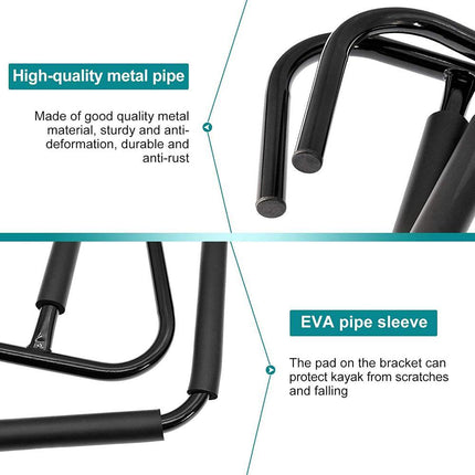 2Pcs Kayak Wall Rack Carrier Canoe Paddle Surfboard Holder Wall Mount Shelf.