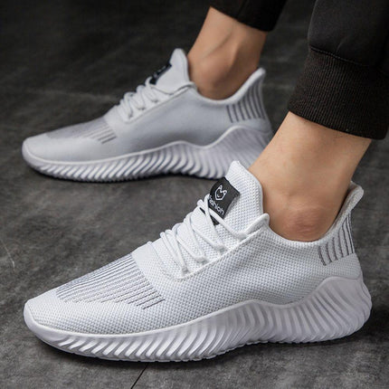 Men's Sneakers Outdoor Road Shoes Breathable Lightweight Non-slip ( White Size US11.5=US47 ).