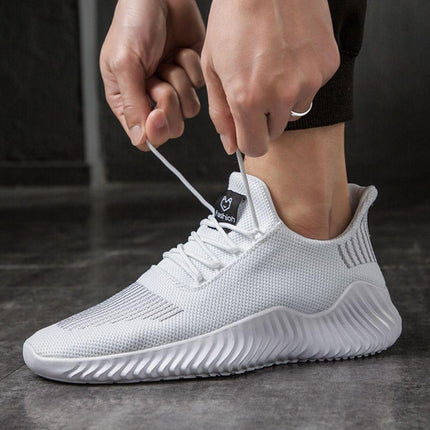 Men's Sneakers Outdoor Road Shoes Breathable Lightweight Non-slip ( White Size US11.5=US47 ).