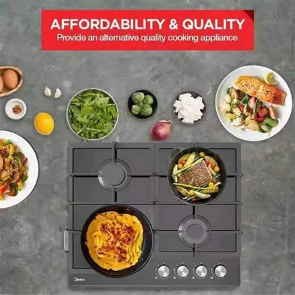 Gas Glass Cooktop 60cm Black.